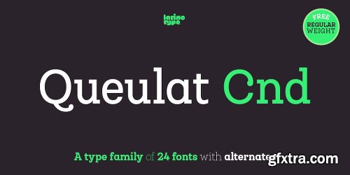 Queulat Condensed Font Family - 24 Fonts