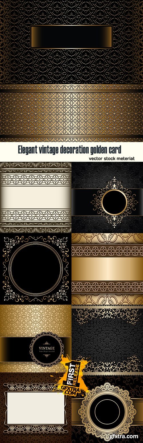 Elegant vintage decoration golden card