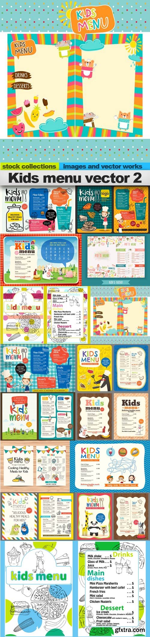 Kids menu vector 2, 15 x EPS