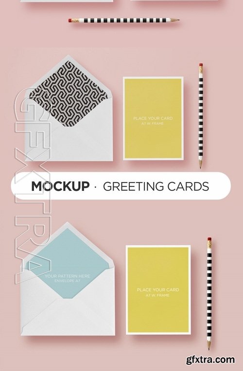 Invitation Greeting Cards Holidays Mock-Up