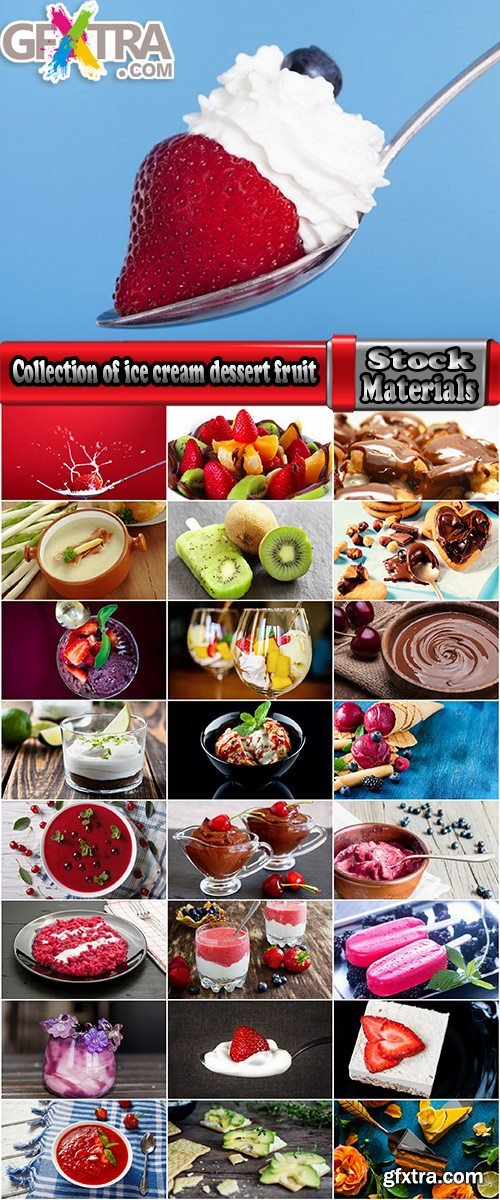 Collection of ice cream cream curd dessert fruit milk 25 HQ Jpeg