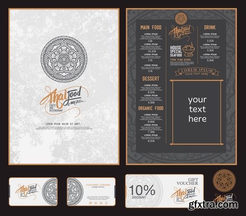 Collection menu food fast food cooking meal drink vector image 25 EPS