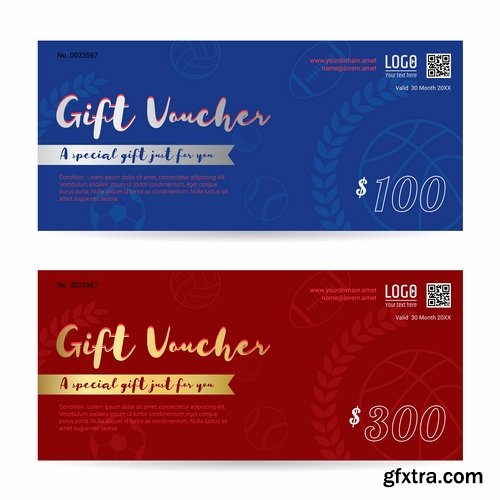 Collection of gift certificate invitation card promotional flyer vector image 25 EPS