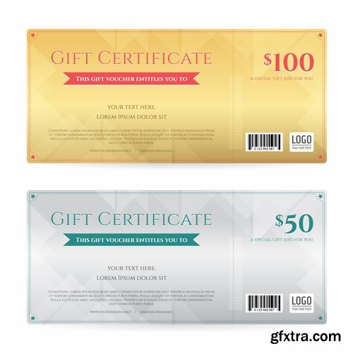 Collection of gift certificate invitation card promotional flyer vector image 25 EPS