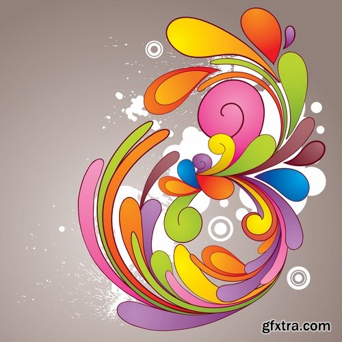 Collection of multicolored rainbow flyer background is colors vector image 25 EPS