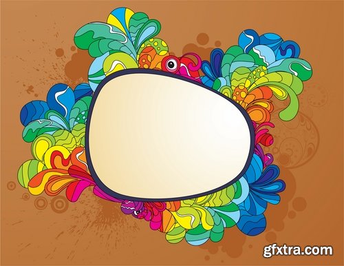 Collection of multicolored rainbow flyer background is colors vector image 25 EPS