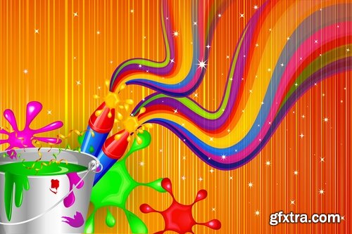 Collection of multicolored rainbow flyer background is colors vector image 25 EPS