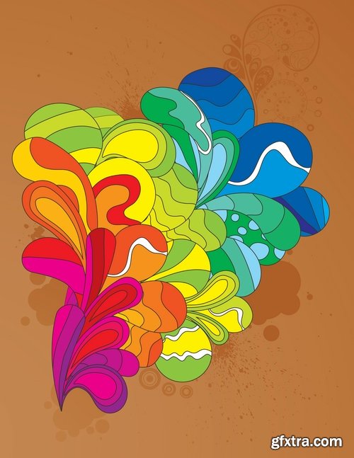 Collection of multicolored rainbow flyer background is colors vector image 25 EPS