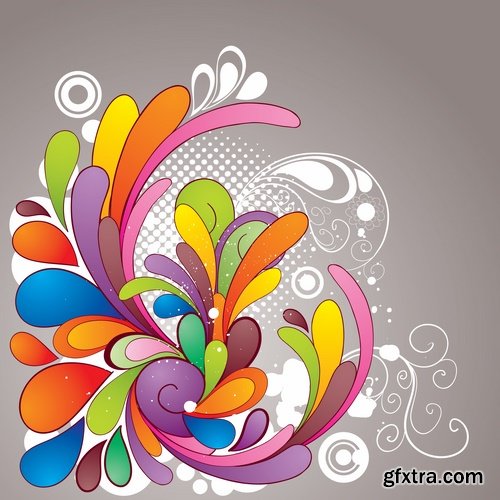 Collection of multicolored rainbow flyer background is colors vector image 25 EPS