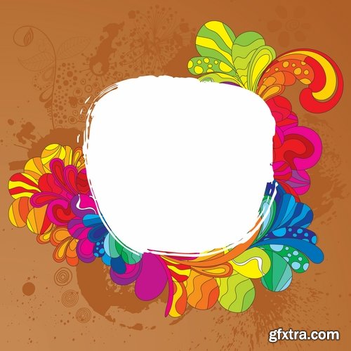 Collection of multicolored rainbow flyer background is colors vector image 25 EPS