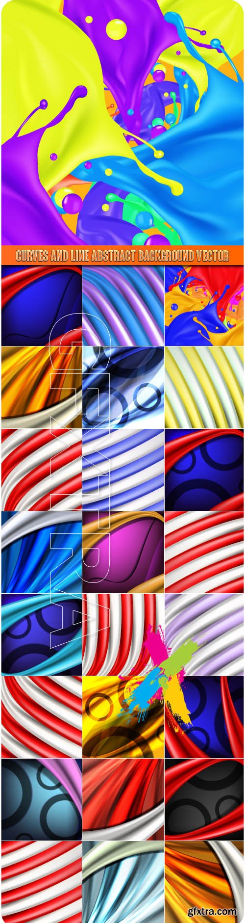 Curves and line abstract background vector