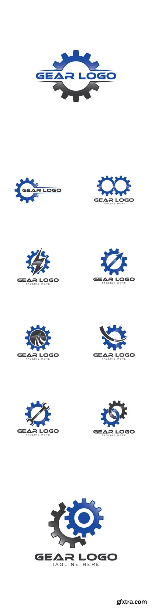 Vector Set - Gear Creative Concept Logo Design Template