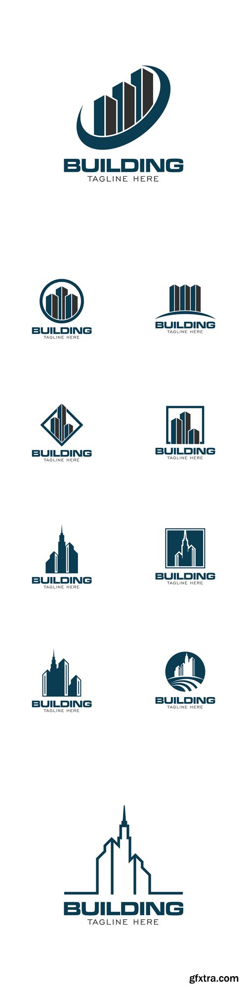 Vector Set - Building Concept Logo Design Template