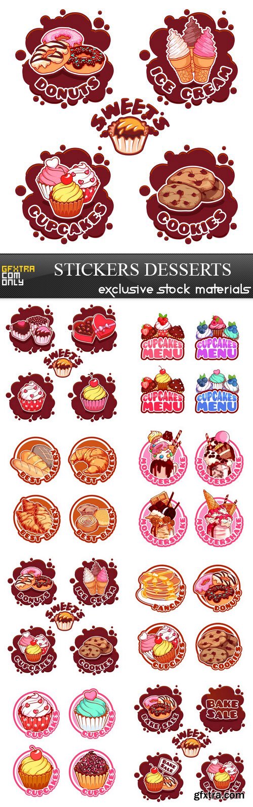 Stickers Desserts - 8 EPS