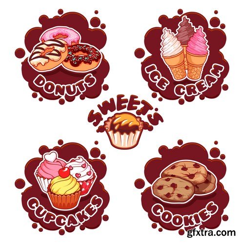 Stickers Desserts - 8 EPS