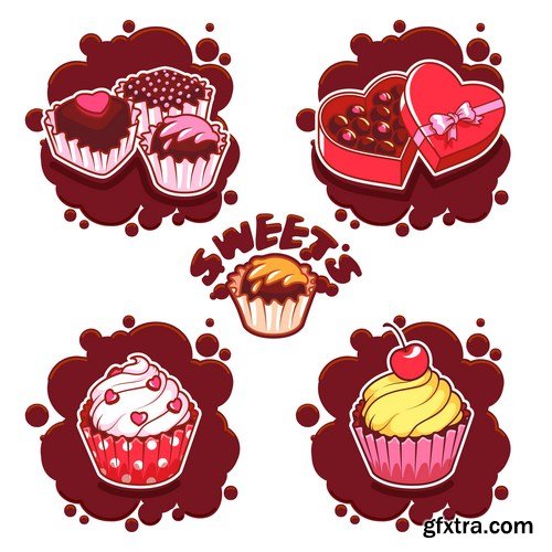 Stickers Desserts - 8 EPS