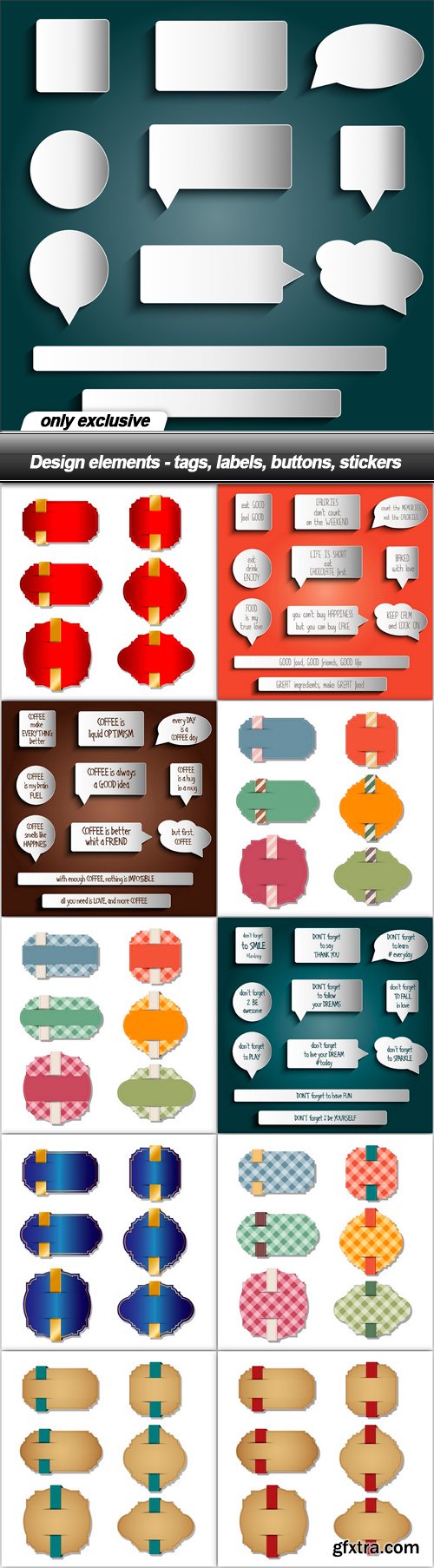 Design elements - tags, labels, buttons, stickers - 11 EPS