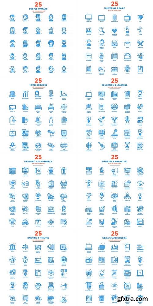 Modern Flat Line Icons