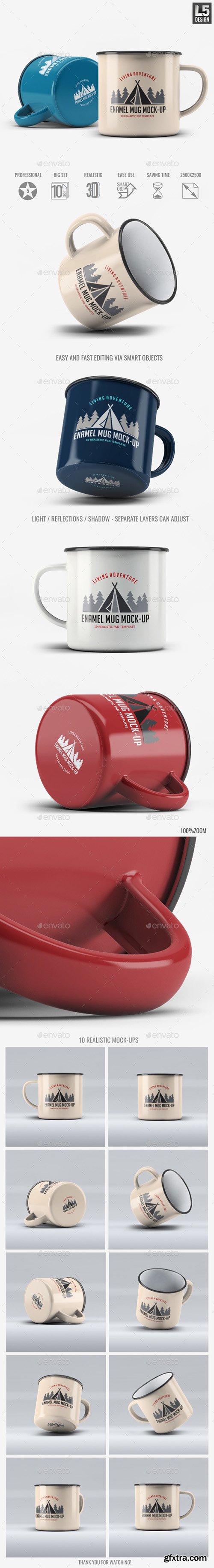 Graphicriver Enamel Mug Mock-Up 17014201