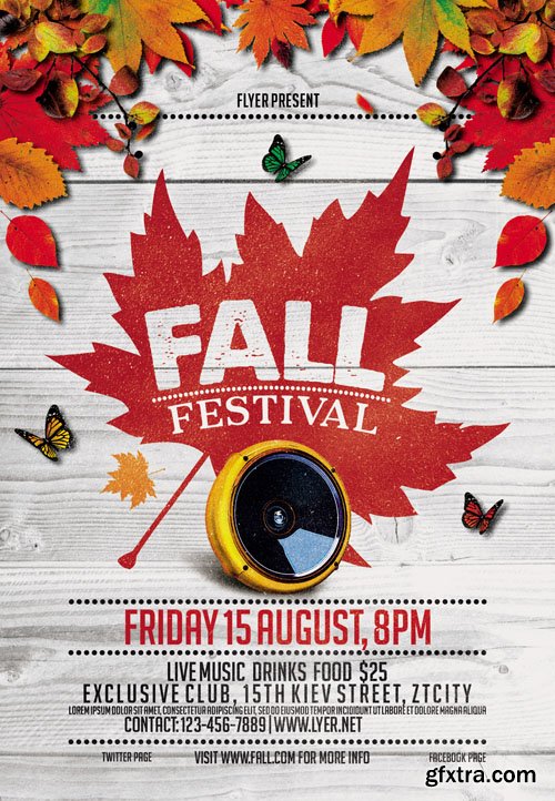 Fall Festival Vol 4 Flyer Template + Facebook Cover