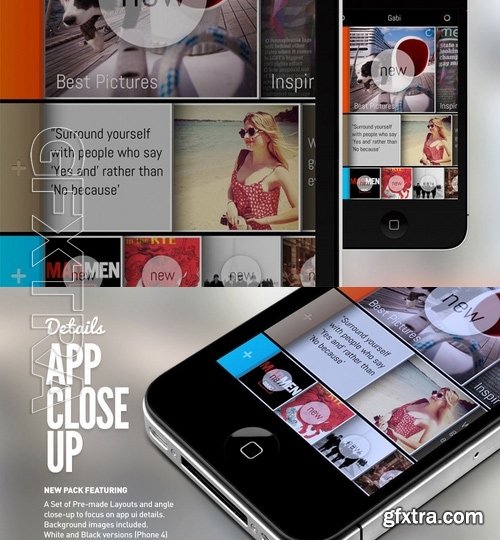 iPhone App UI Close-Up Mock-Up