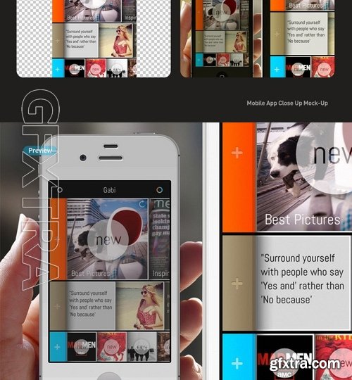 iPhone App UI Close-Up Mock-Up