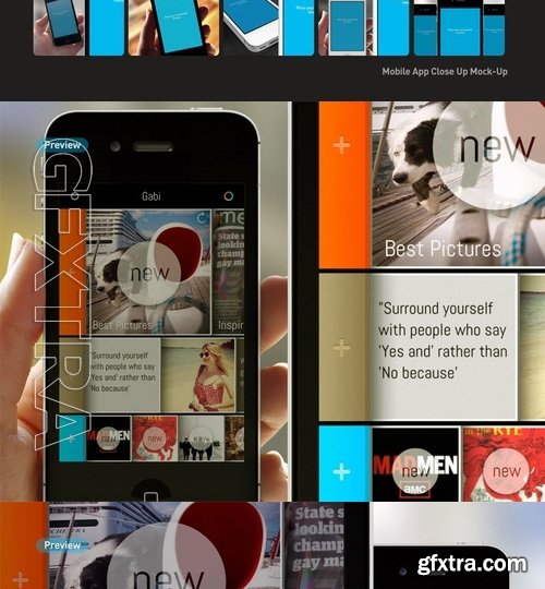 iPhone App UI Close-Up Mock-Up