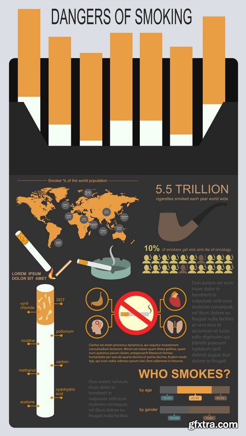 Dangers of smoking - 6 EPS