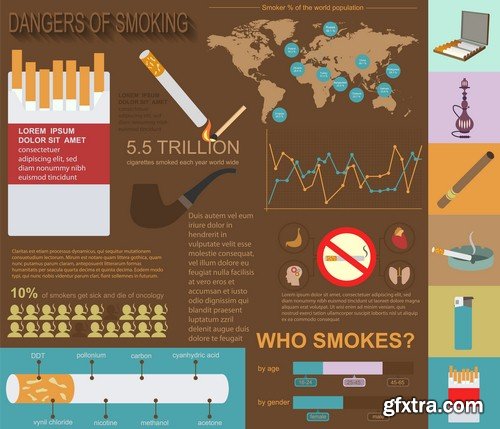 Dangers of smoking - 6 EPS