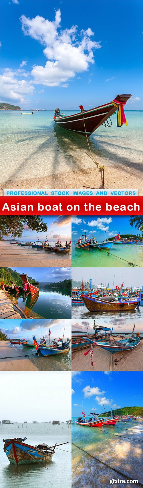 Asian boat on the beach - 9 UHQ JPEG