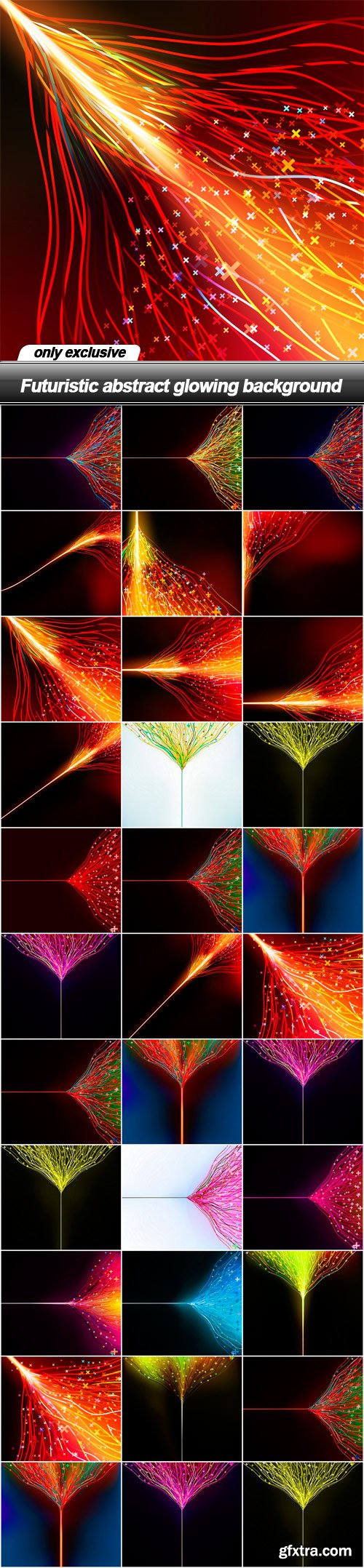 Futuristic abstract glowing background - 33 EPS