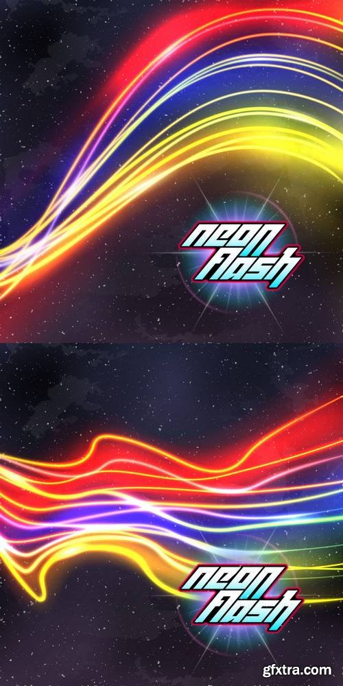 Neon Lines New Retro Wave Background