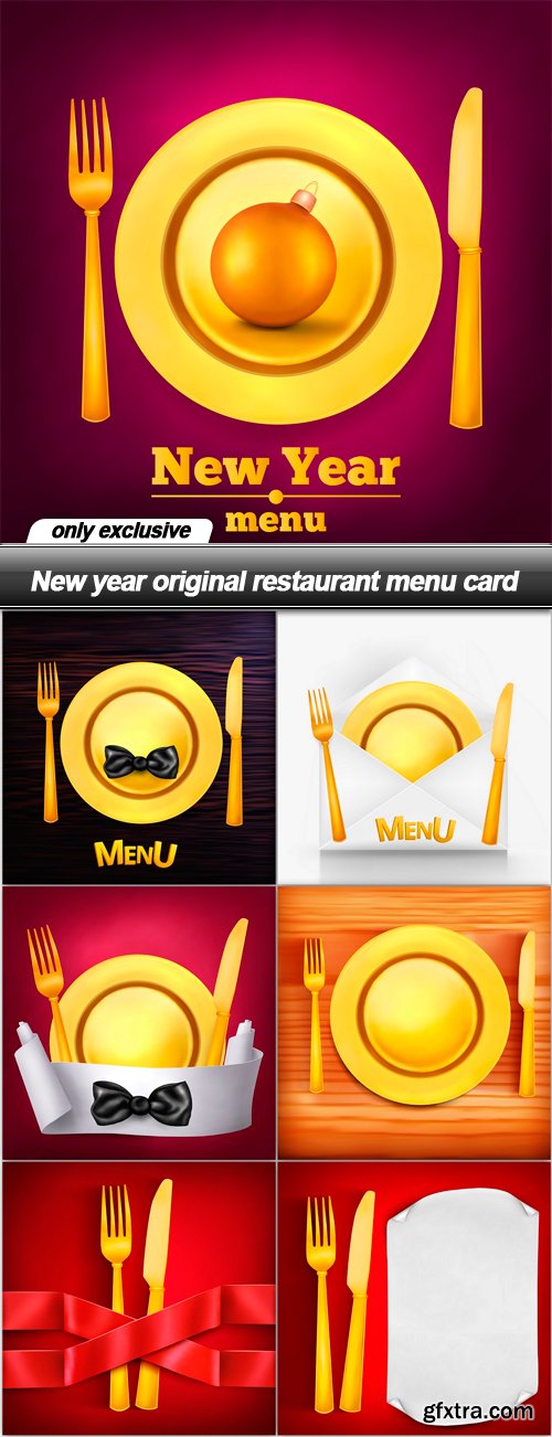 New year original restaurant menu card - 7 EPS