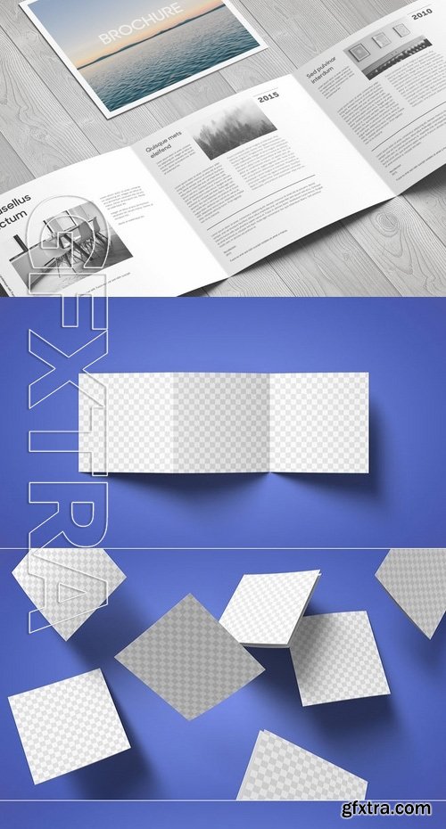 Square Trifold Brochure Mock-Up