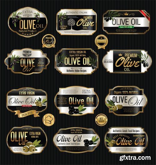 Olive oil retro vintage background collection