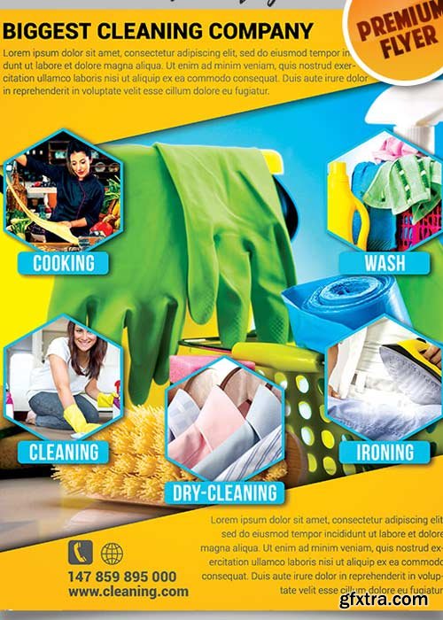 House Cleaning Flyer PSD V5 Template + Facebook Cover