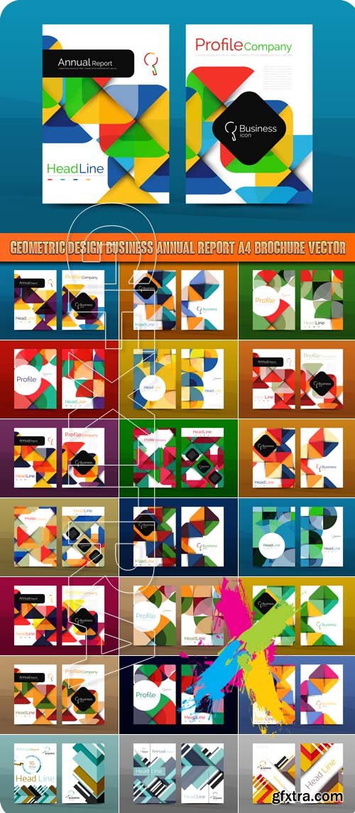 Geometric design business annual report a4 brochure vector