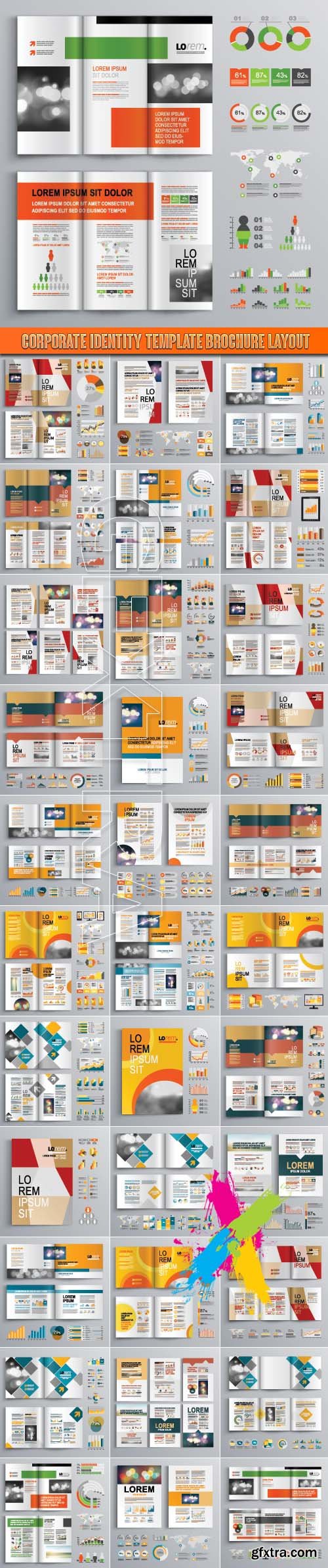 Corporate identity template brochure layout vector