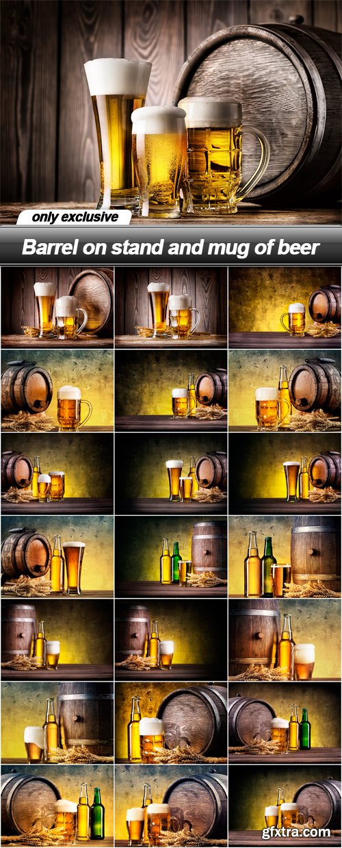 Barrel on stand and mug of beer - 22 UHQ JPEG