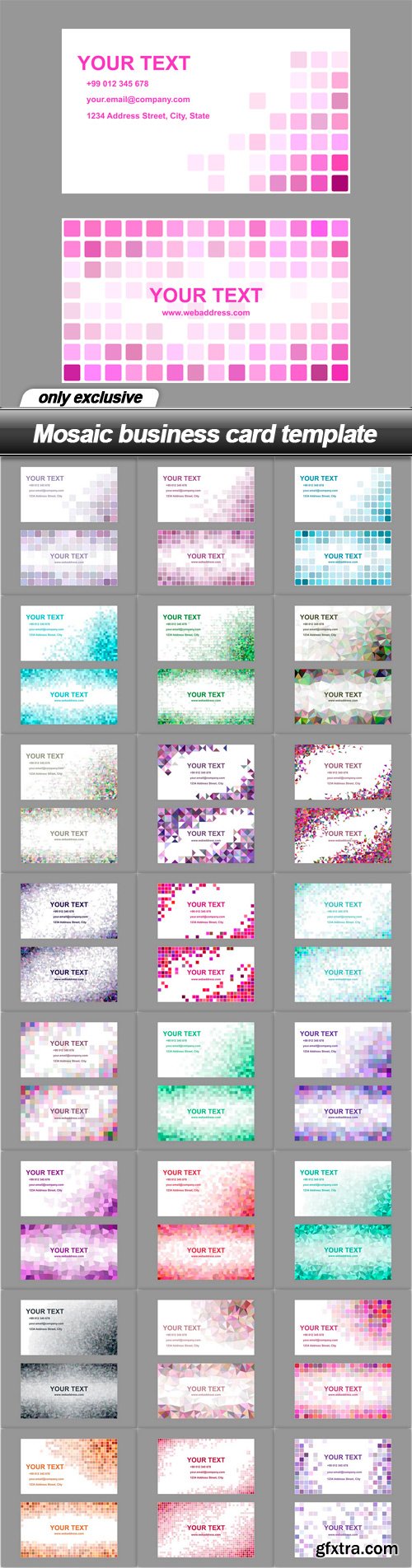 Mosaic business card template - 25 EPS