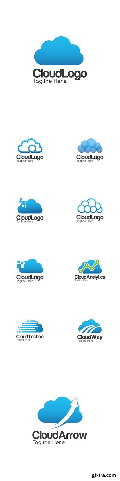 Vector Set - Cloud Creative Concept Logo Design