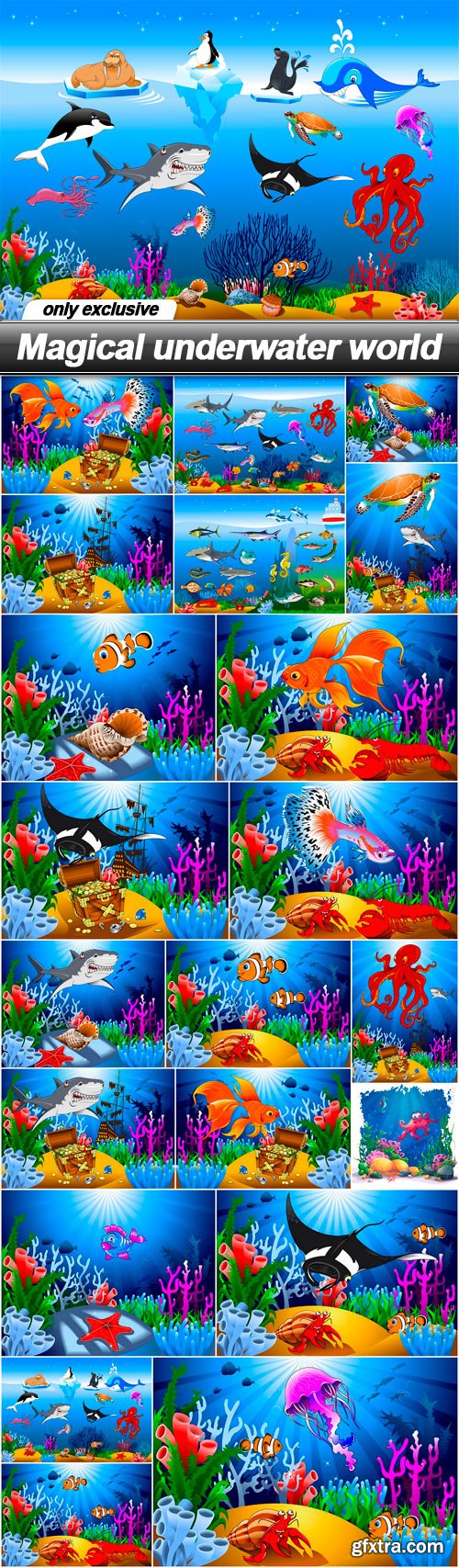 Magical underwater world - 21 EPS