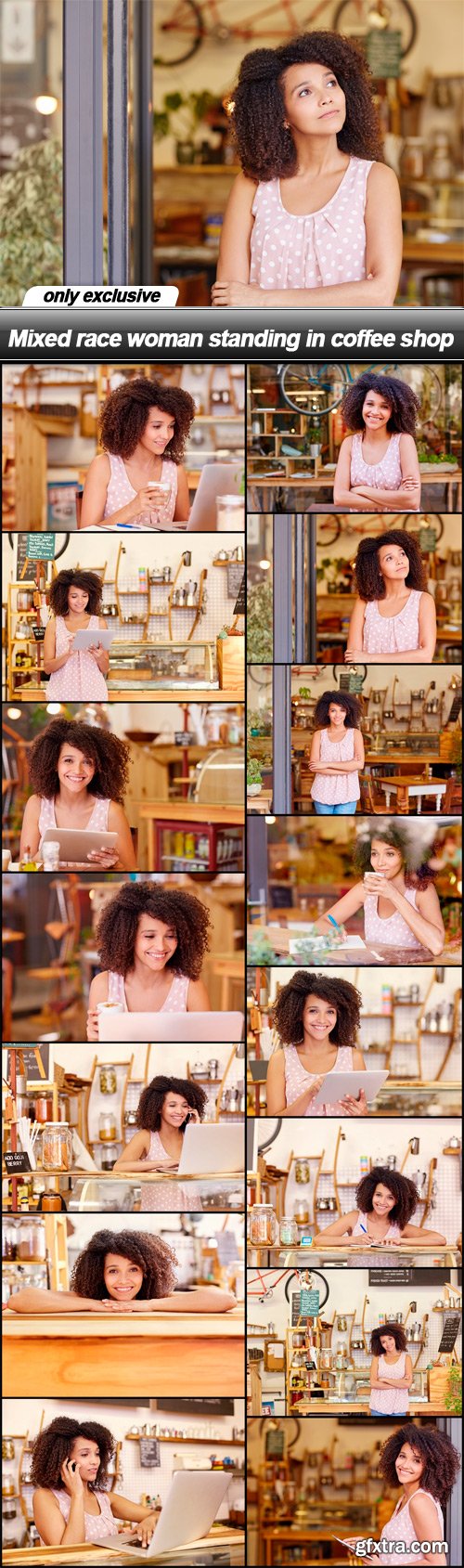 Mixed race woman standing in coffee shop - 15 UHQ JPEG