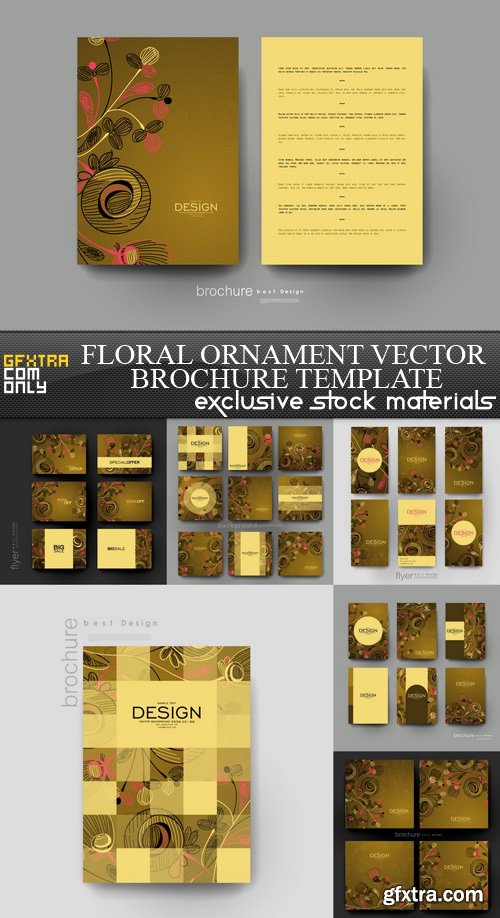 Floral Ornament Vector Brochure Template - 7 EPS