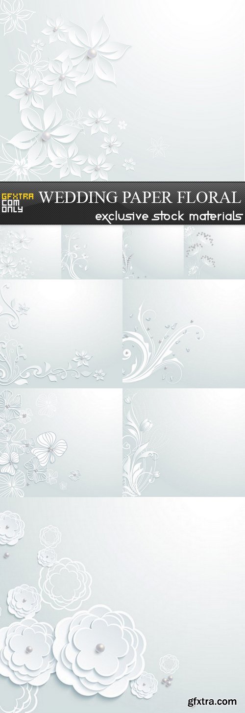 Wedding Paper Floral - 9 EPS