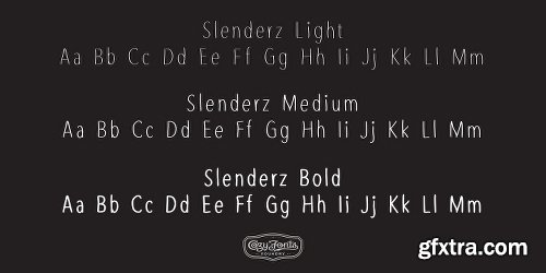 Slenderz Font Family - 3 Fonts