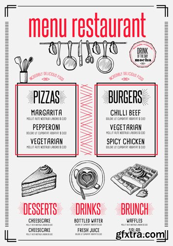 Menu restaurant, food template