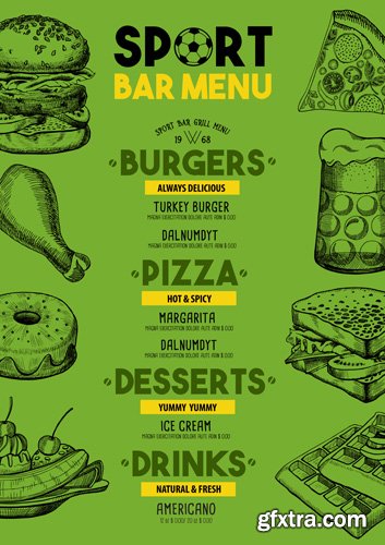 Menu restaurant, food template