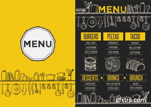 Menu restaurant, food template