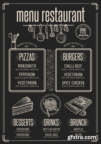 Menu restaurant, food template